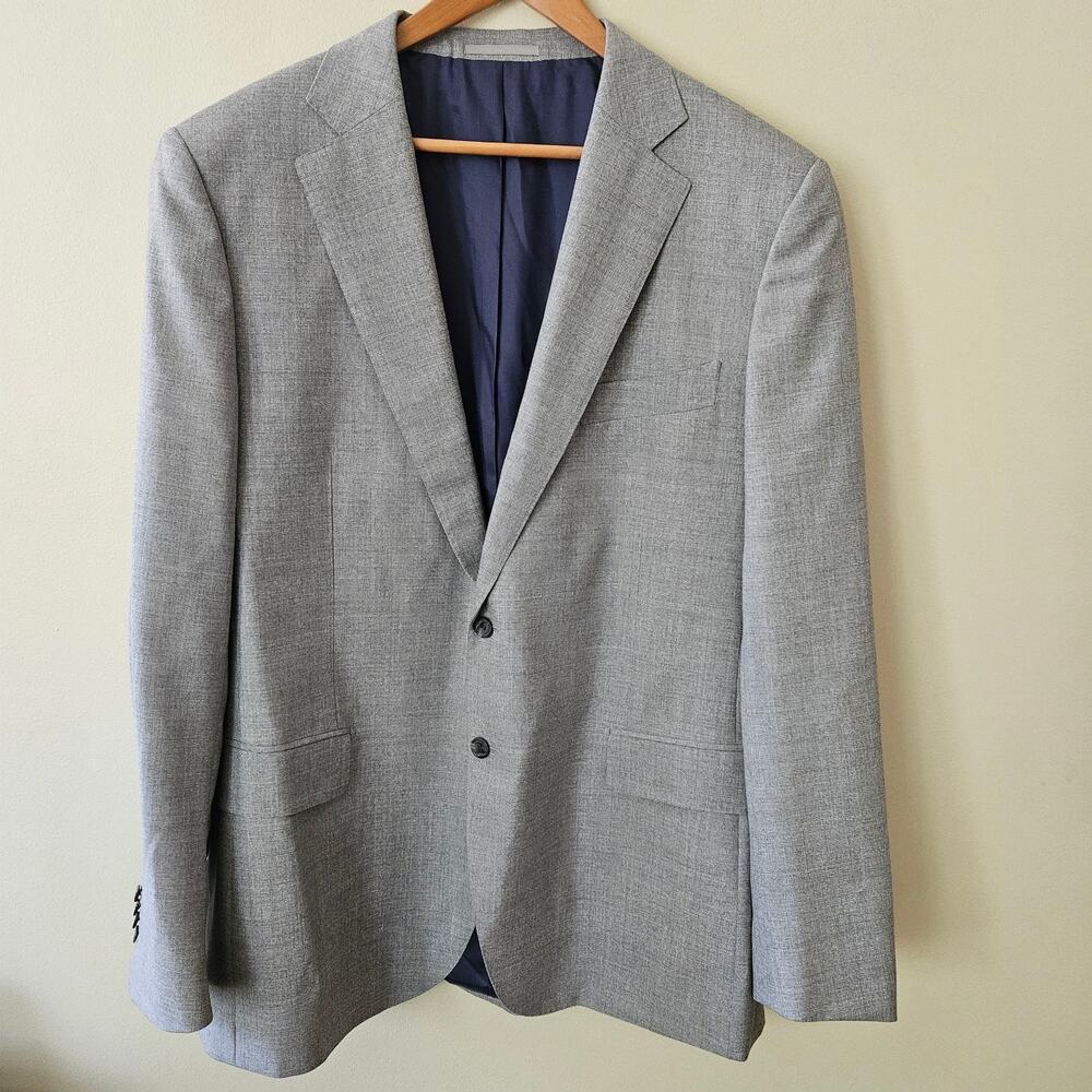 Suitsupply Lazio FL Men's Wool Blazer Size 50L Gray Vitale Barberis Canonico